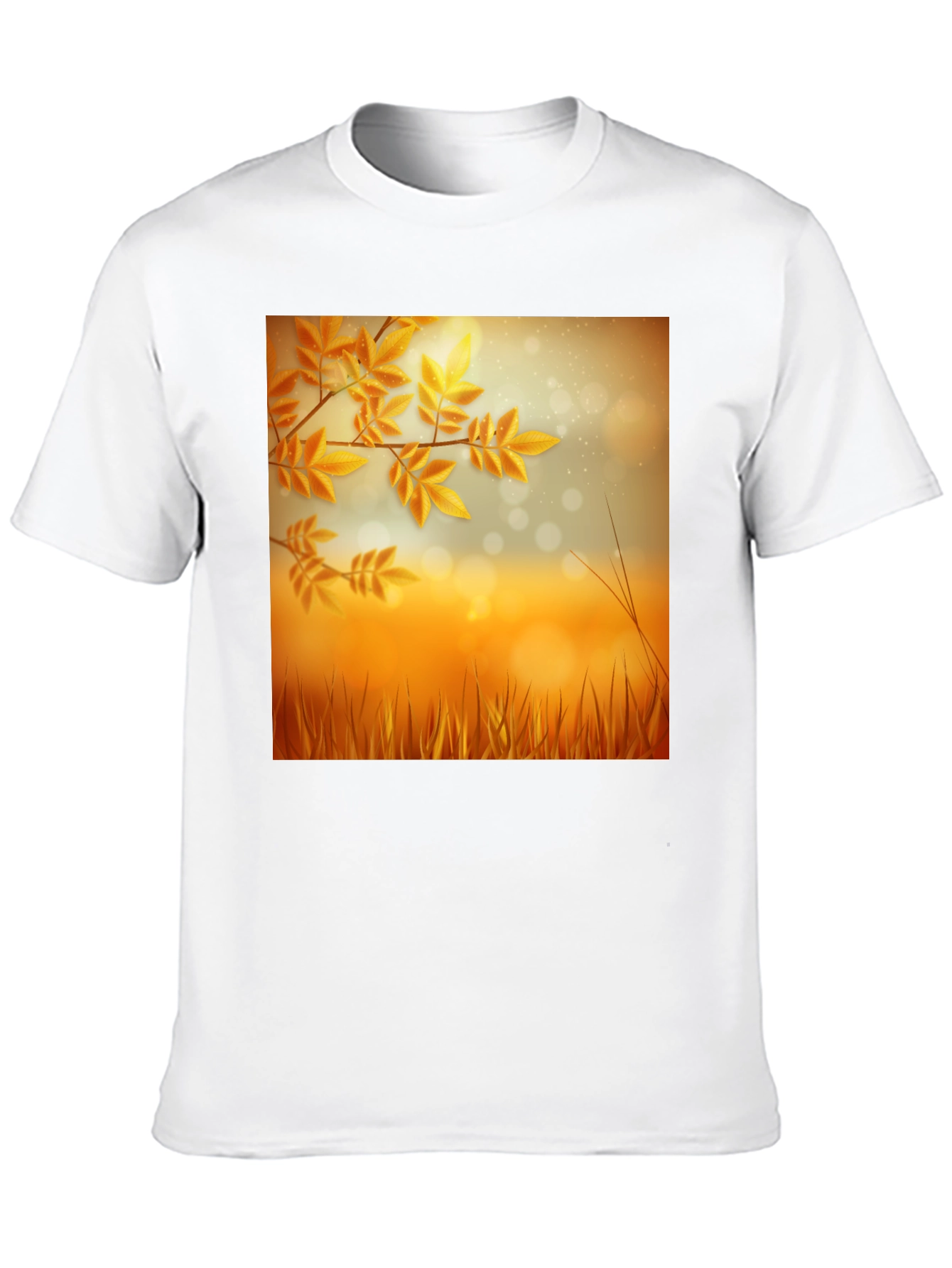 Autumn Leaves Graphic Black T-Shirt