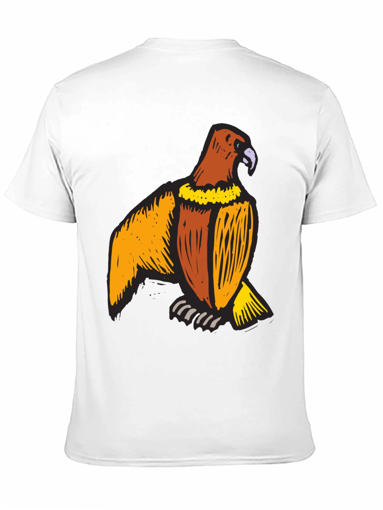 Mens Black T-Shirt with Eagle Print