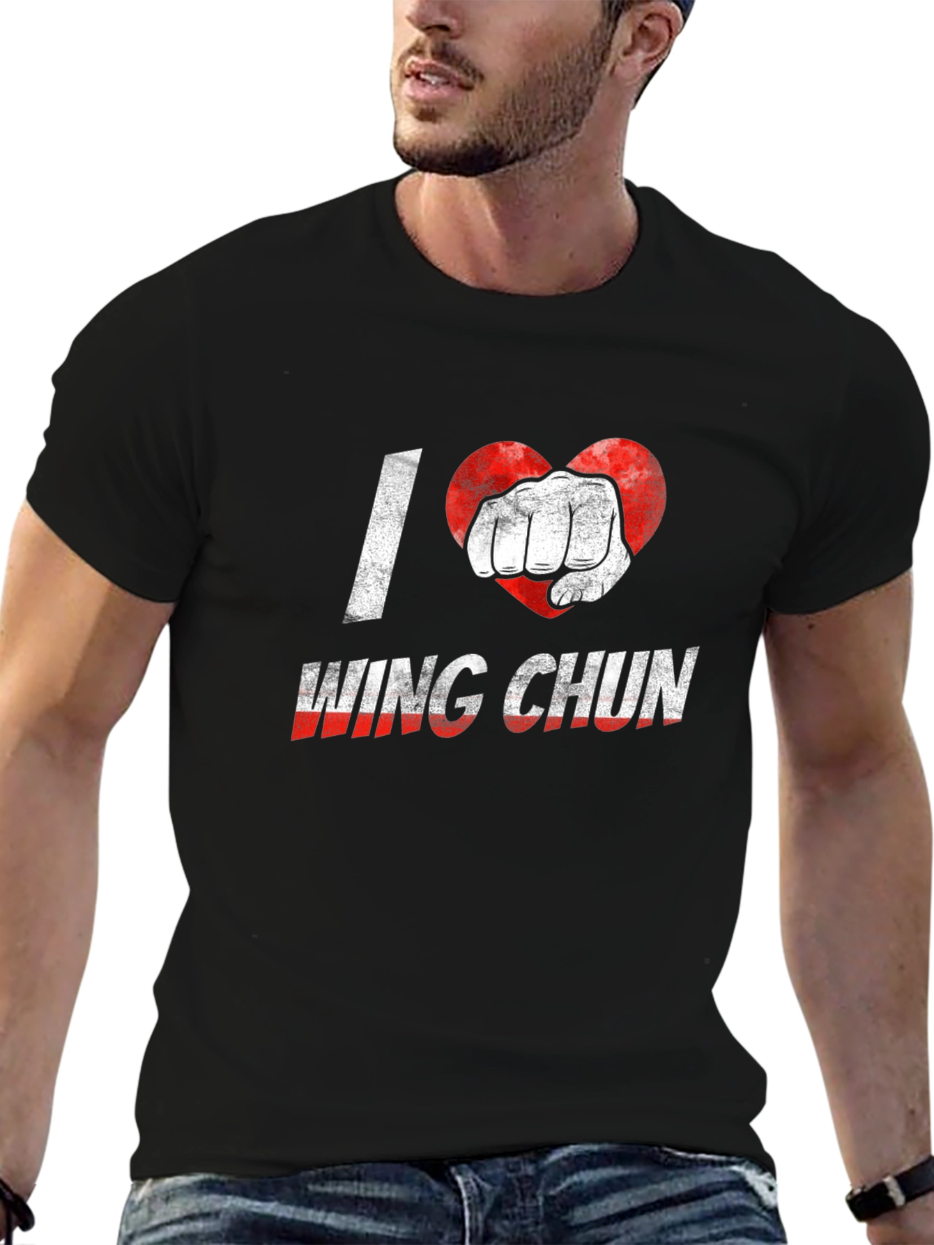 I Heart Wing Chun Black T-Shirt