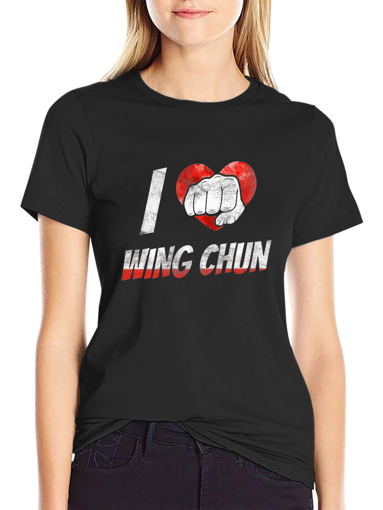 I Heart Wing Chun Black T-Shirt