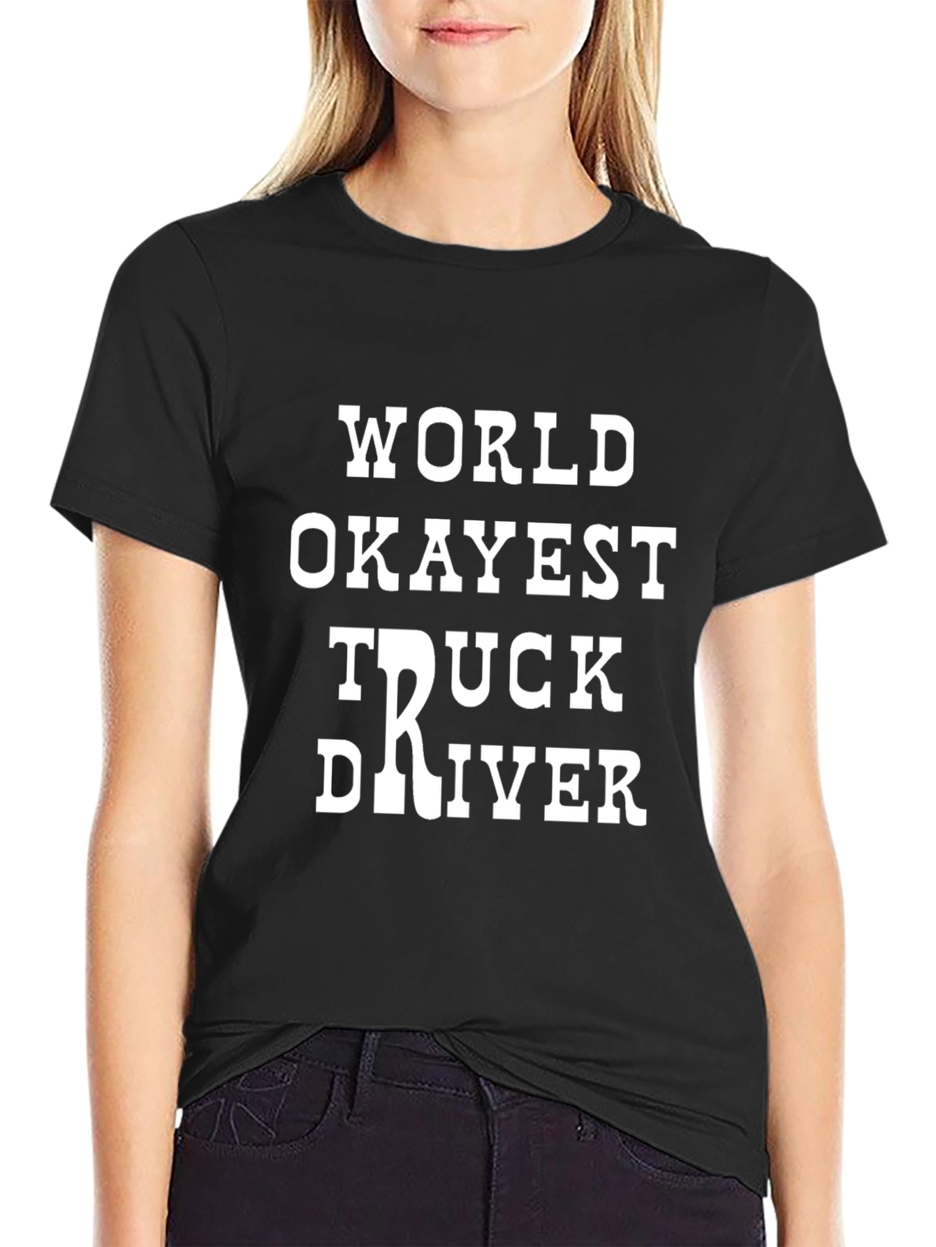 Okayest Truck Driver Black Graphic Tee