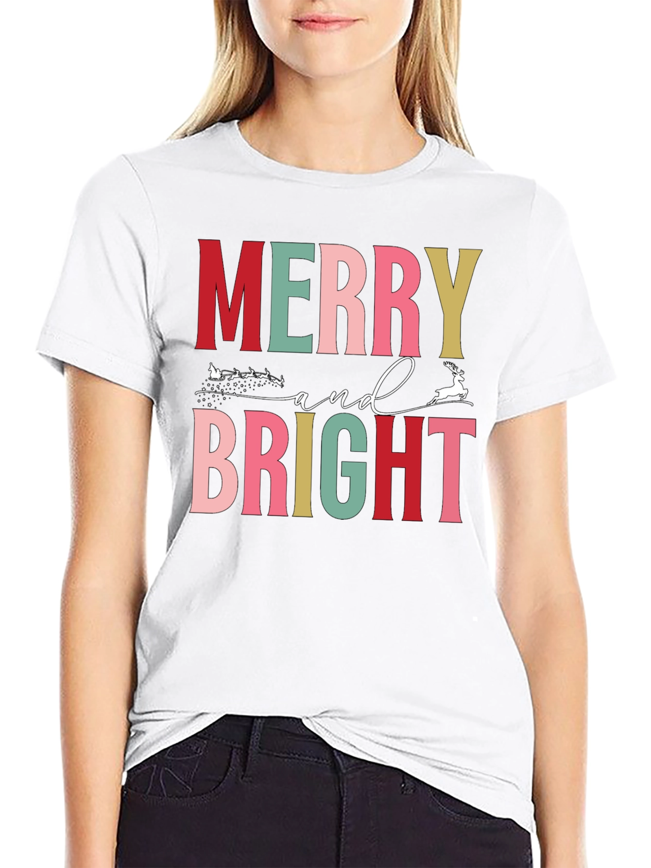 Merry and Bright Christmas Graphic Tee