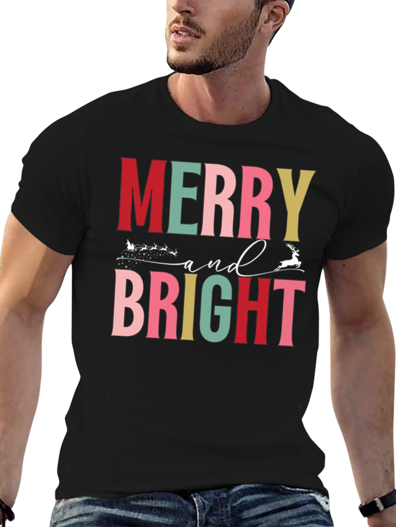 Merry and Bright Christmas Graphic Tee