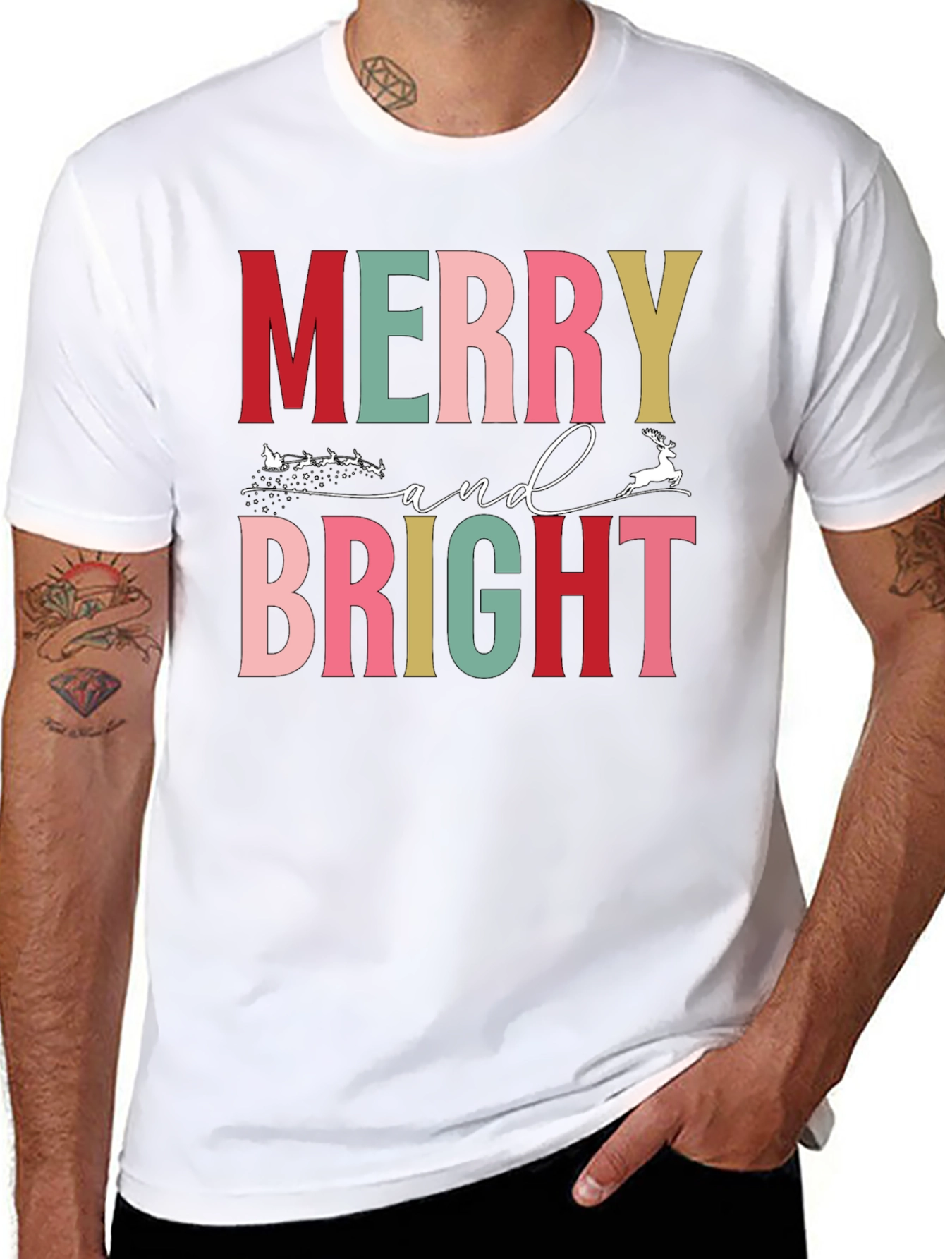 Merry and Bright Christmas Graphic Tee