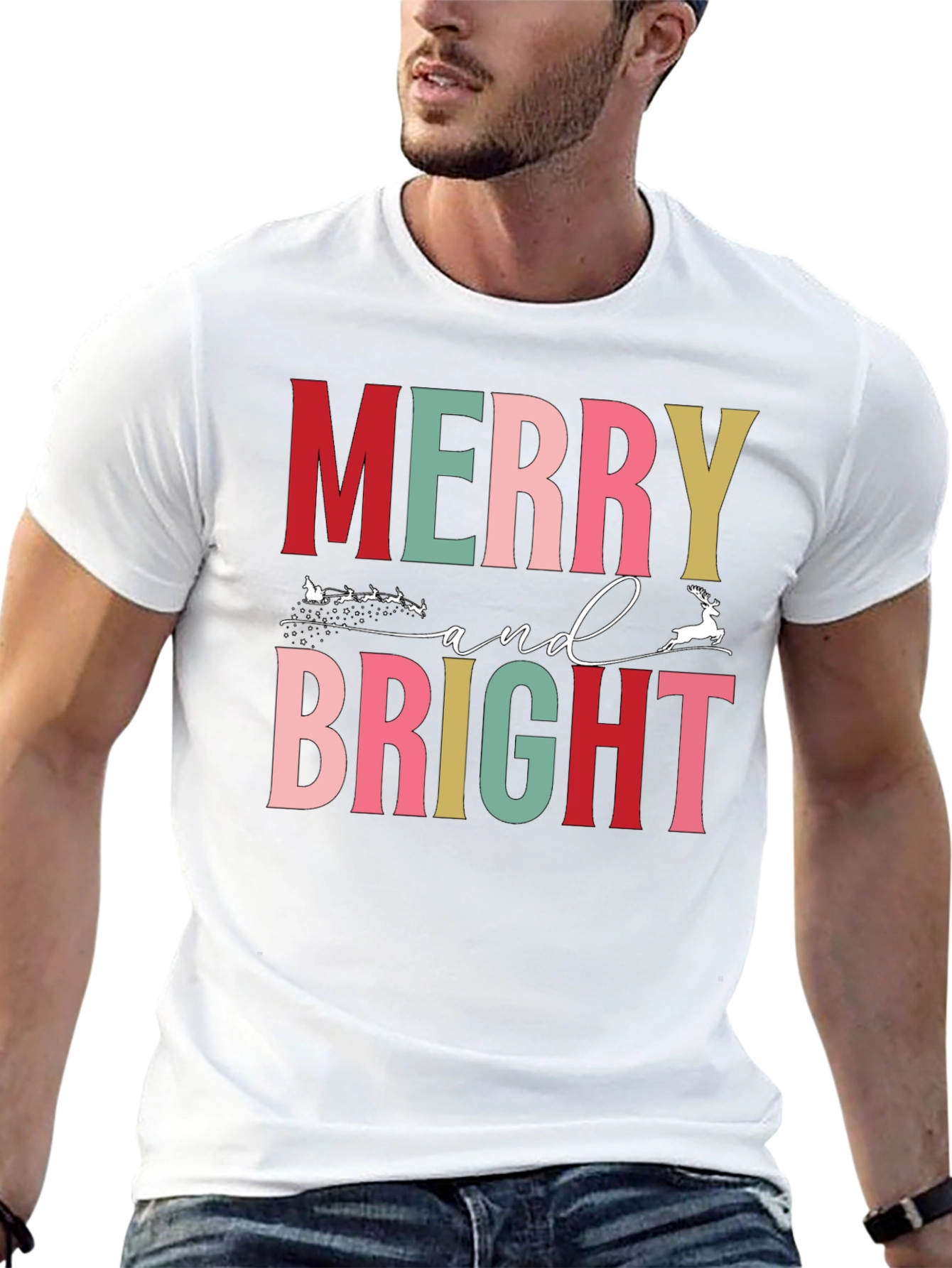 Merry and Bright Christmas Graphic Tee