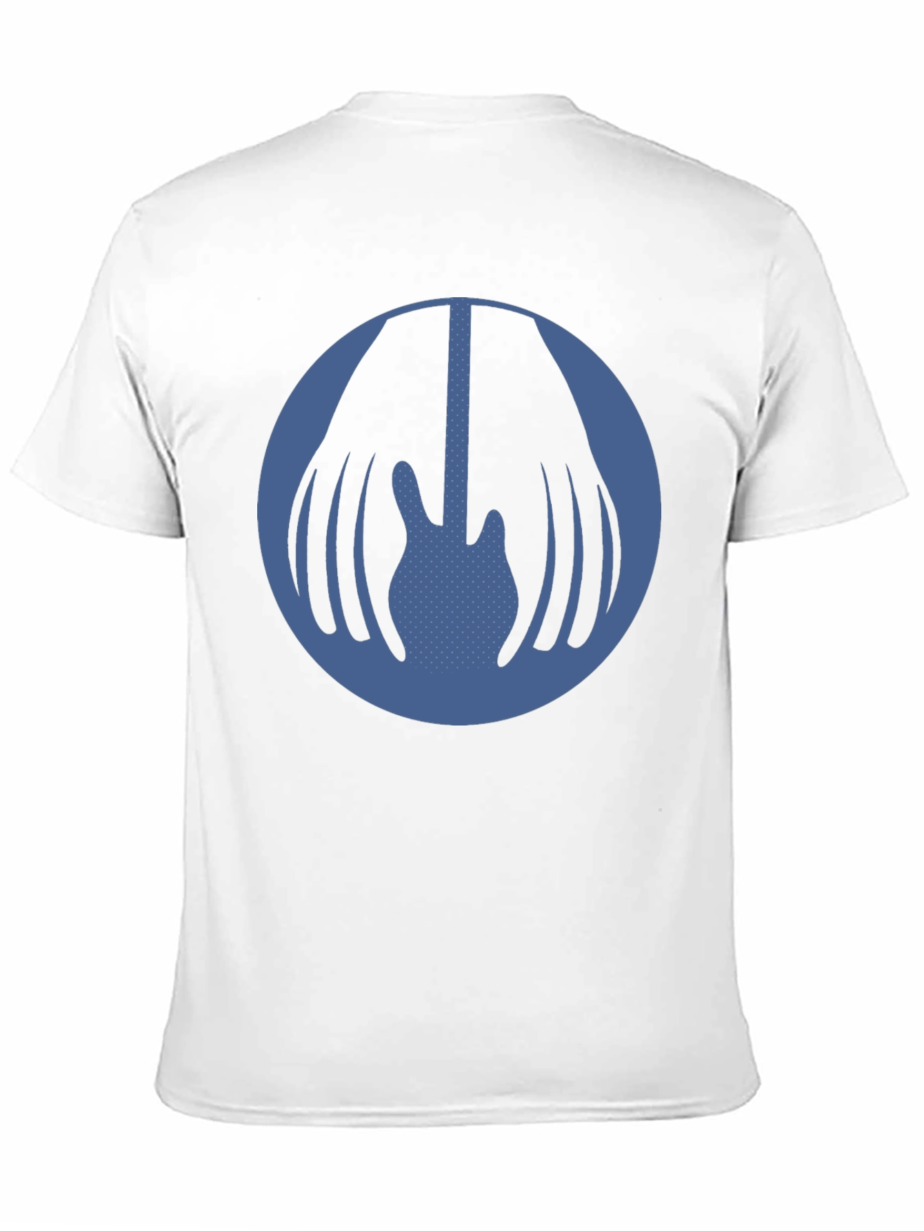 Blue Guitar Circle Graphic Black T-Shirt