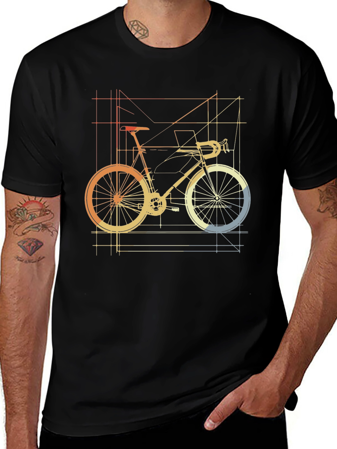 Geometric Bike Graphic Tee - Cycle in Style!
