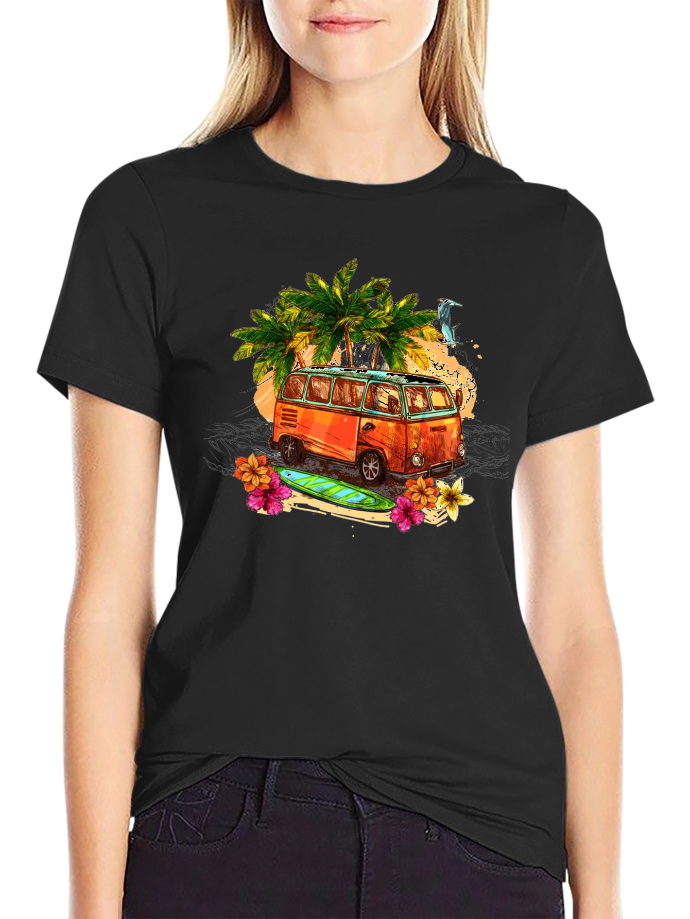 Retro Beach Van Graphic T-Shirt