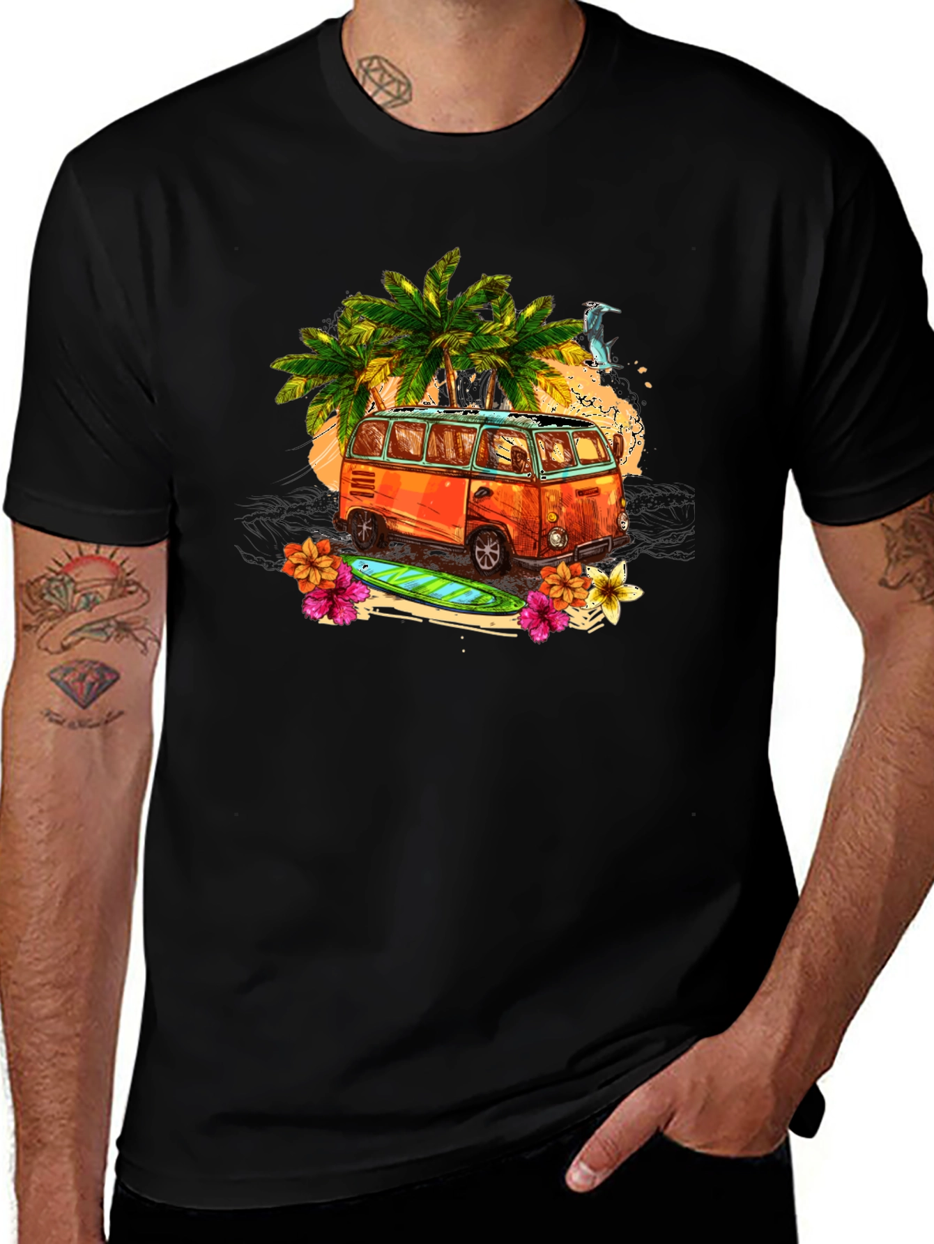 Retro Beach Van Graphic T-Shirt
