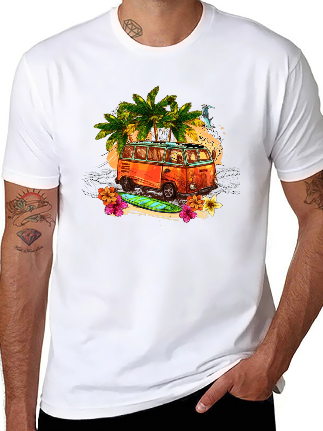 Retro Beach Van Graphic T-Shirt