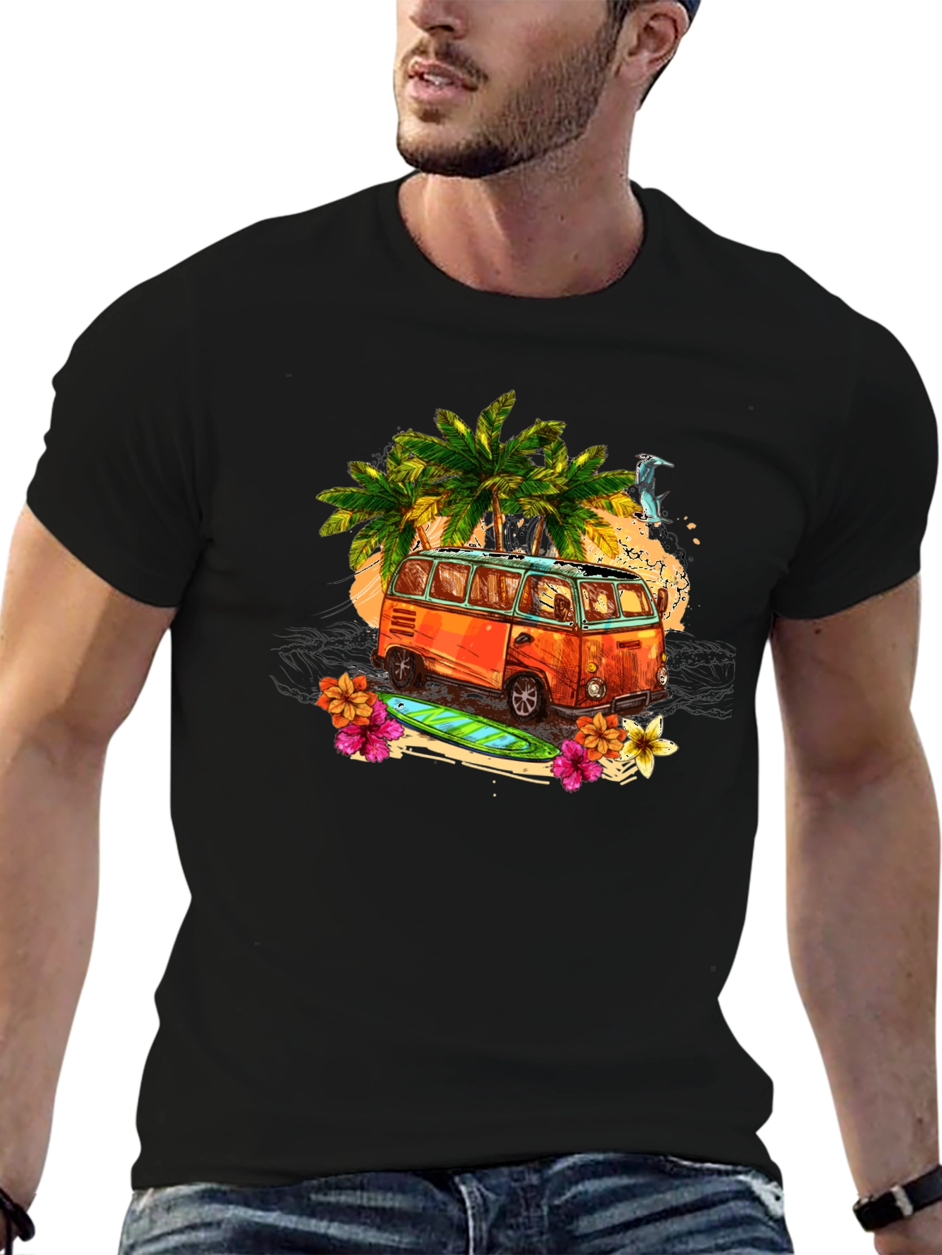 Retro Beach Van Graphic T-Shirt