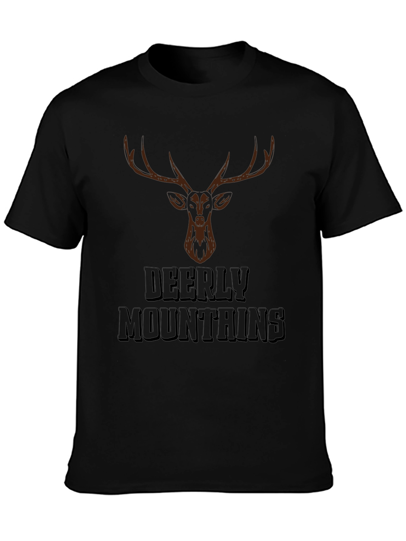 Deerly Mountains Graphic Tee - Black