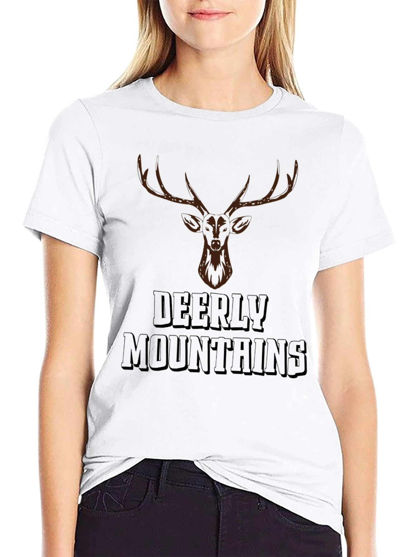 Deerly Mountains Graphic Tee - Black