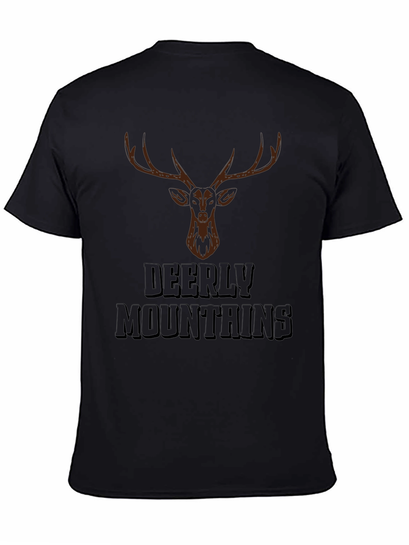 Deerly Mountains Graphic Tee - Black