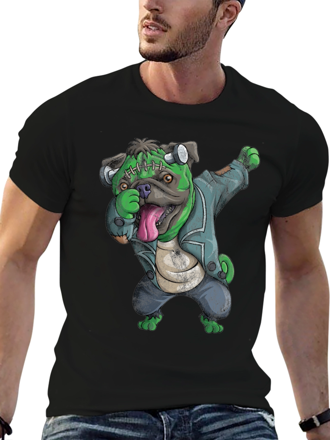 Frankenstein Pug T-Shirt - Dab Dance