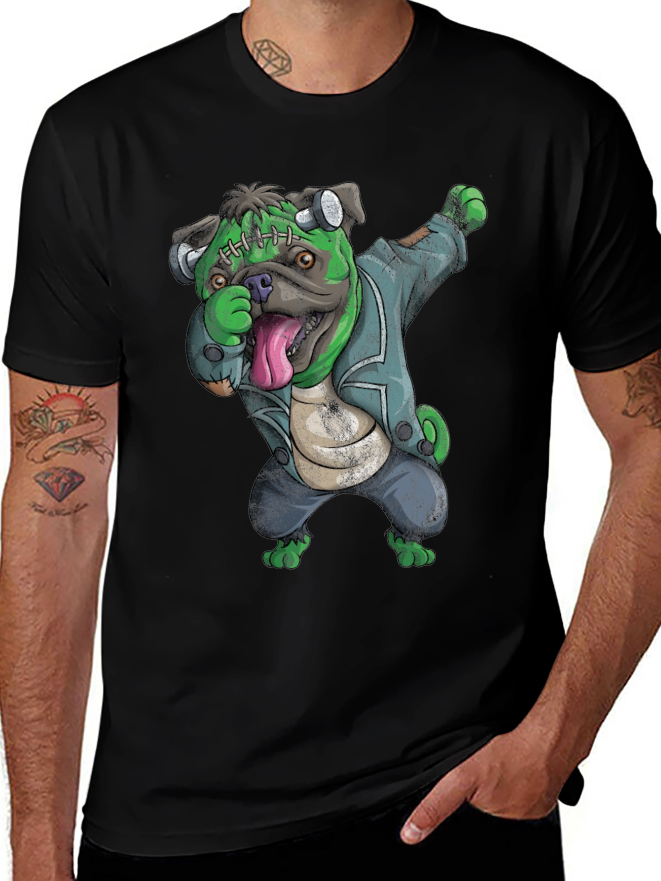 Frankenstein Pug T-Shirt - Dab Dance