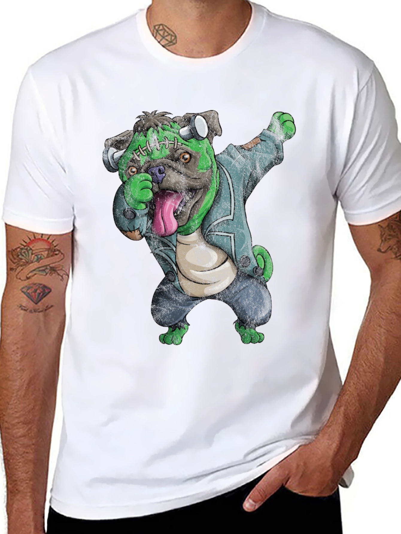 Frankenstein Pug T-Shirt - Dab Dance