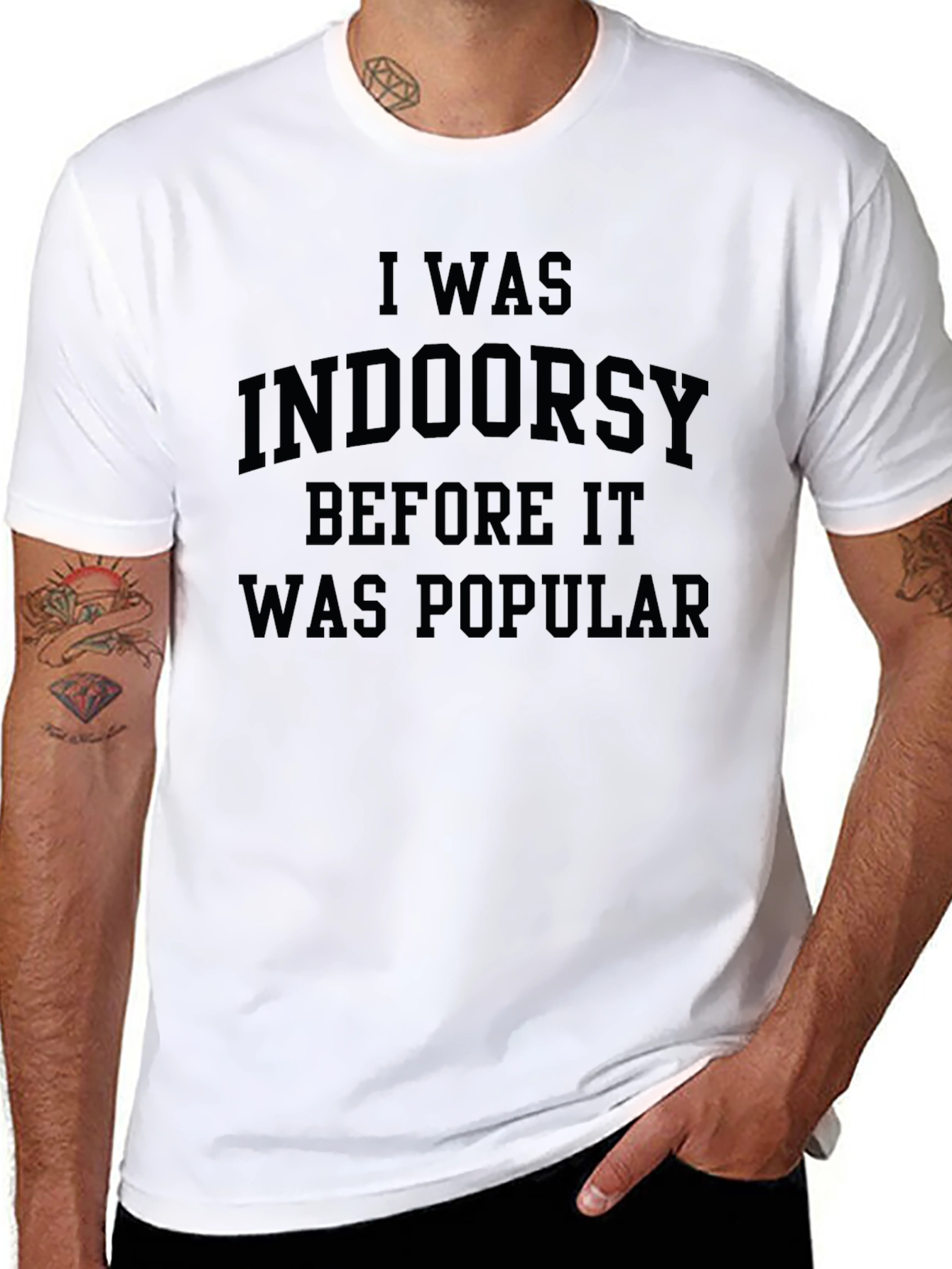 I Was Indoorsy T-Shirt Funny Slogan Tee