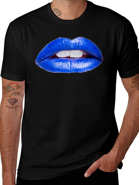 Blue Lips Graphic Tee - Unique Fashion Statement