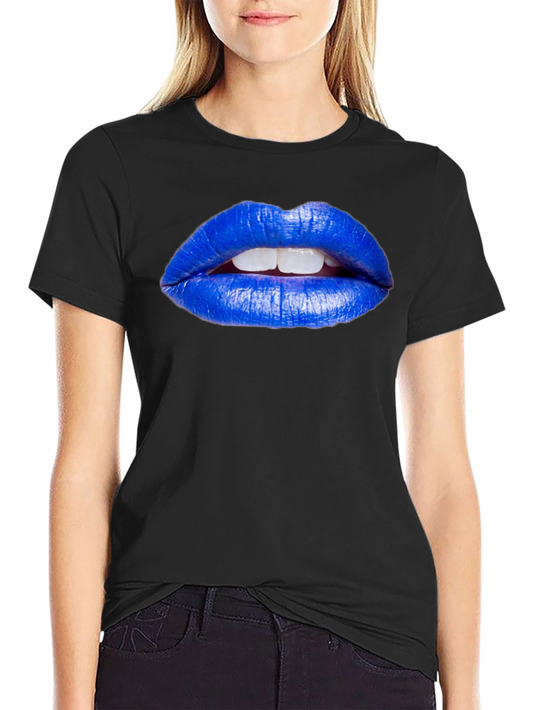 Blue Lips Graphic Tee - Unique Fashion Statement