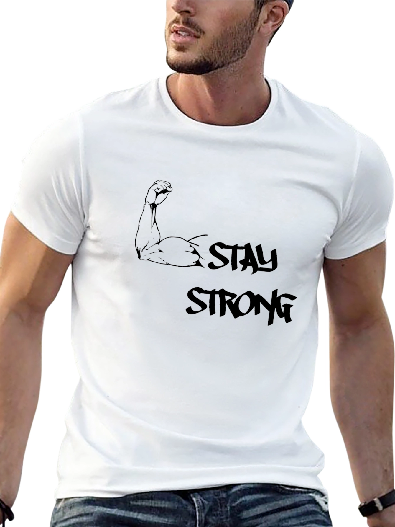 Stay Strong Black Graphic Tee
