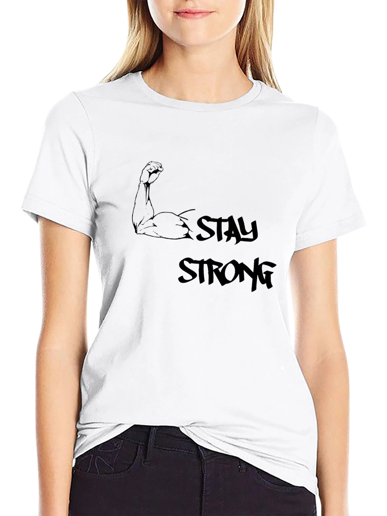 Stay Strong Black Graphic Tee