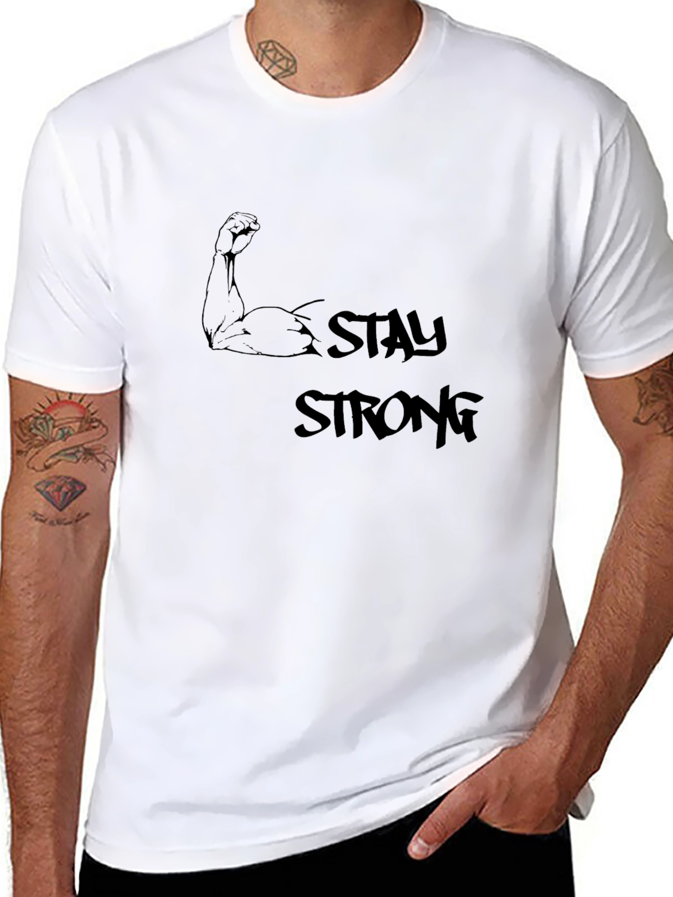 Stay Strong Black Graphic Tee