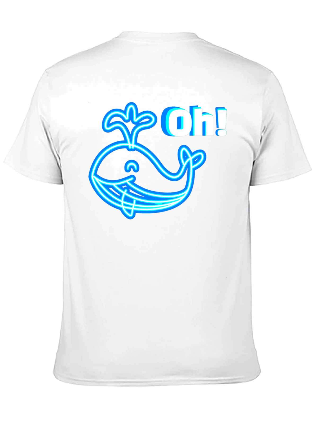 Neon Whale Graphic T-Shirt - Black Cotton Tee
