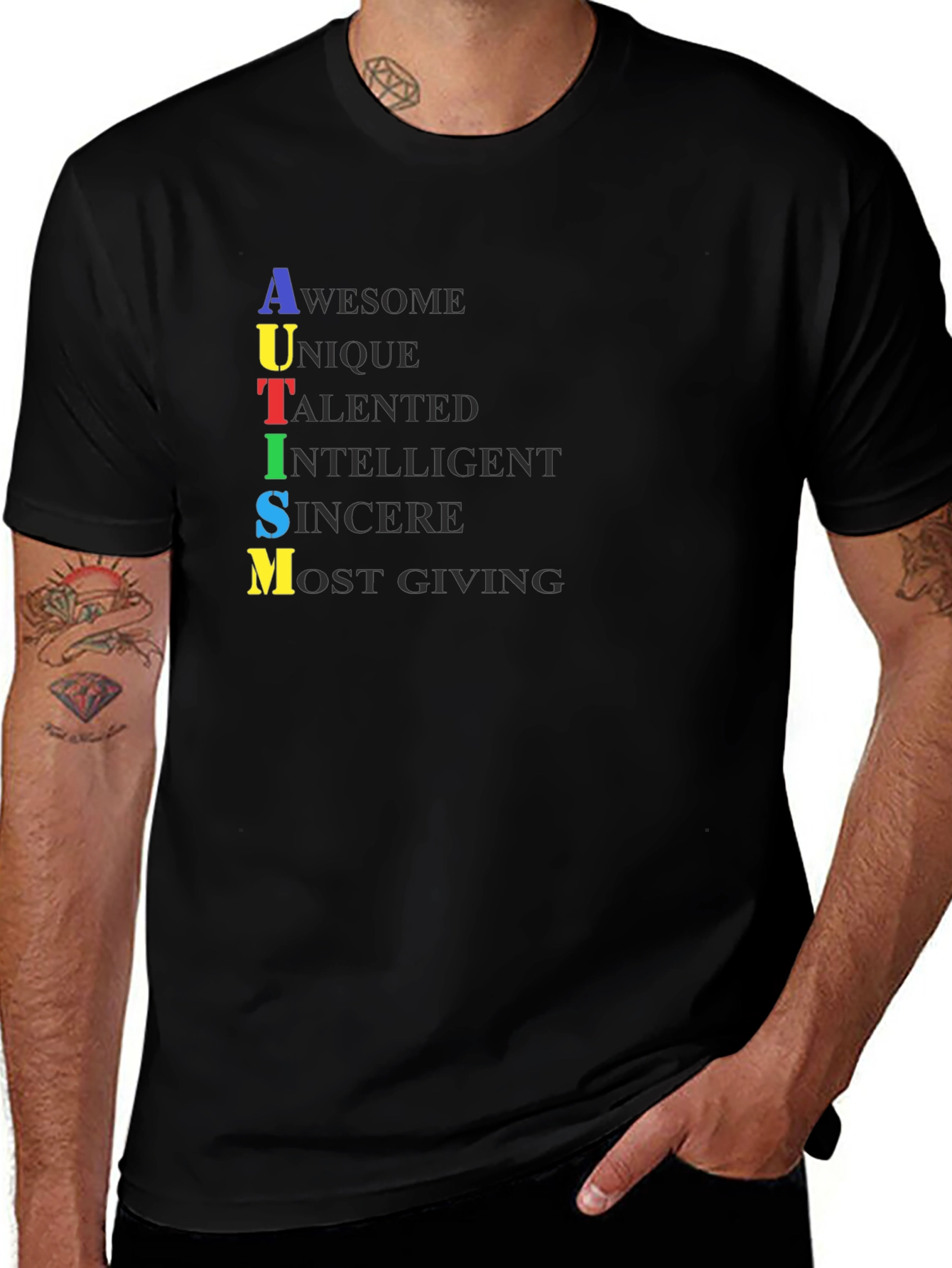 Autism Awareness Graphic Tee -  Awesome Unique Talented