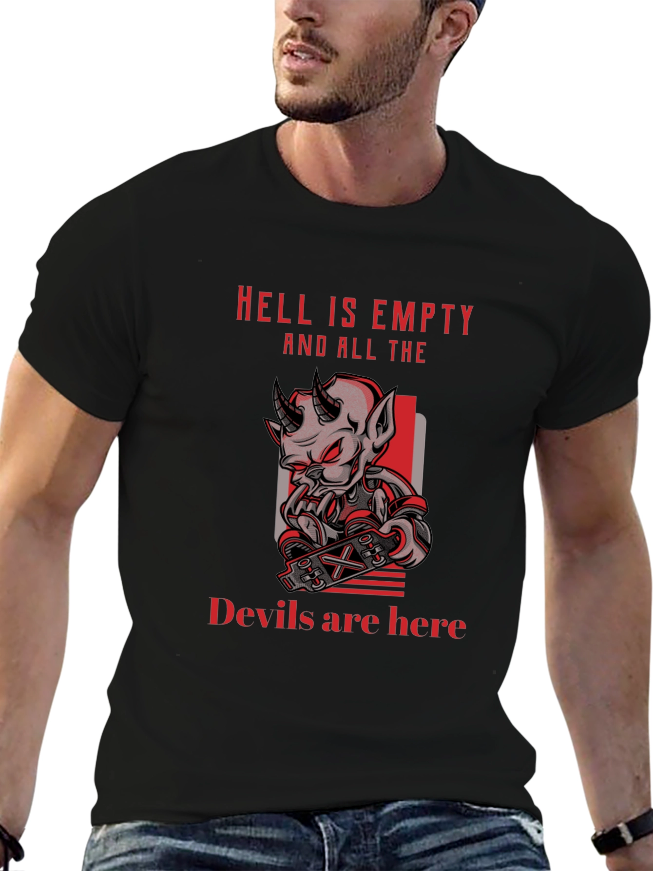 Hell Is Empty Devil Graphic T-Shirt