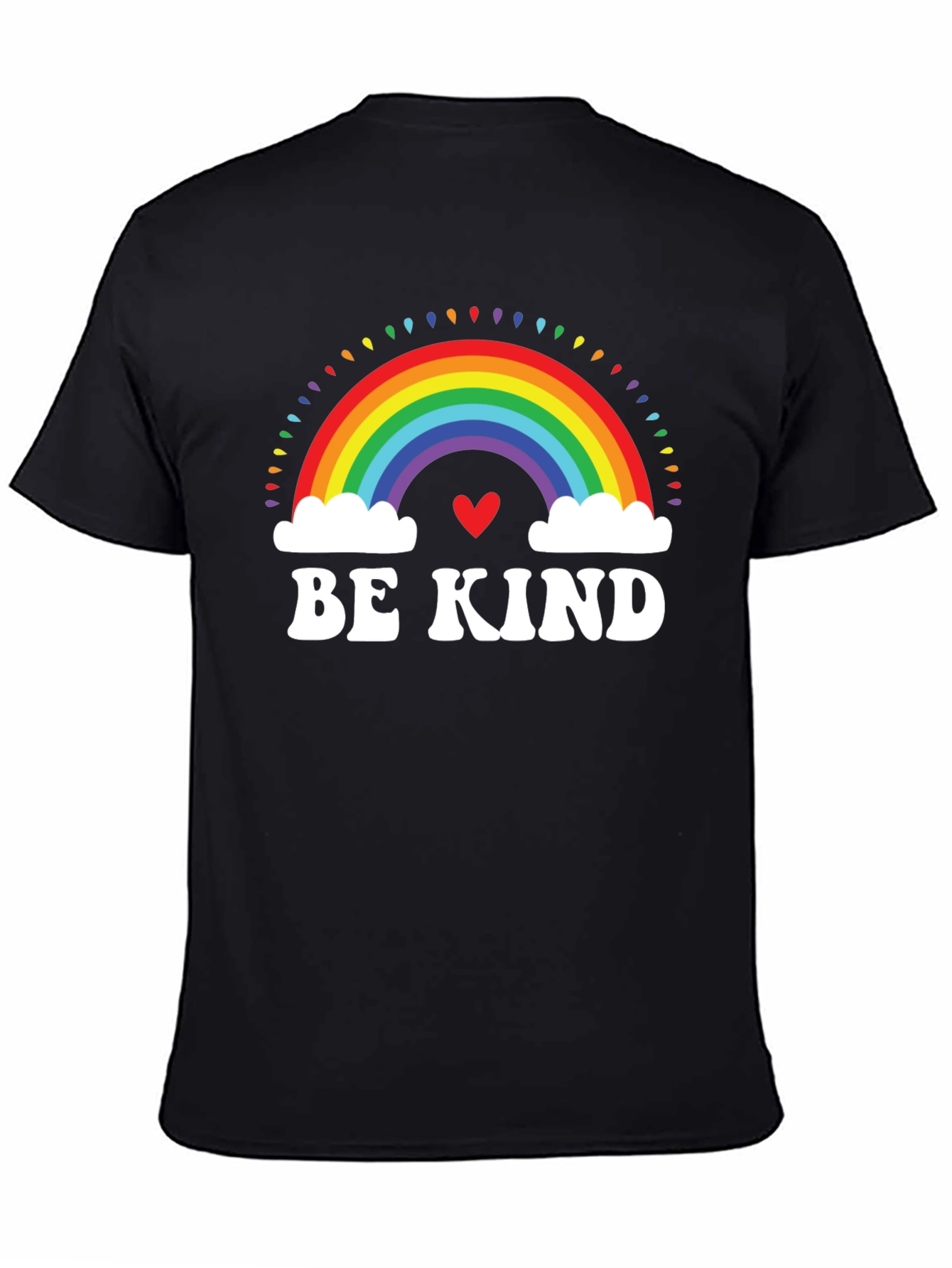 Be Kind Rainbow Heart Graphic Tee