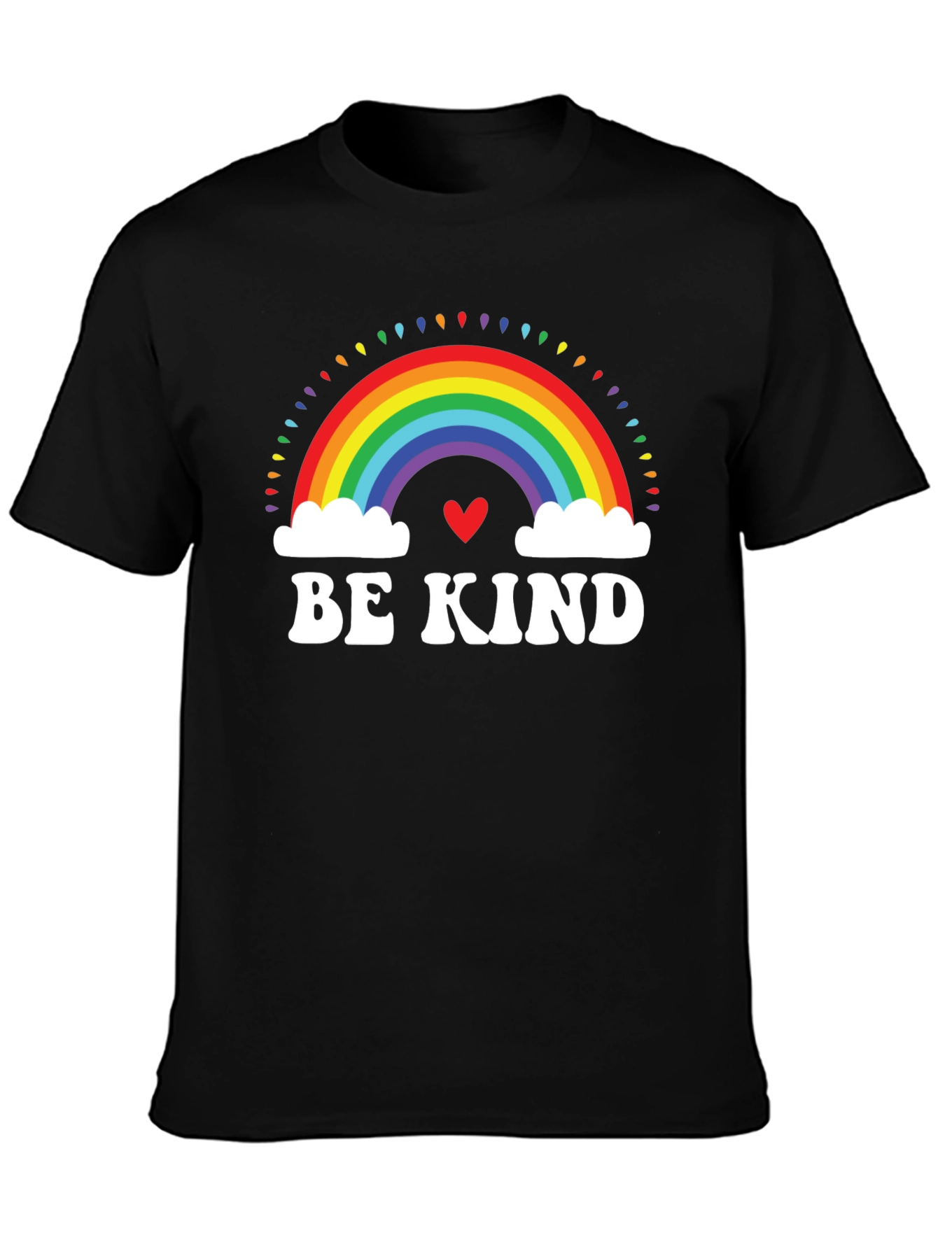 Be Kind Rainbow Heart Graphic Tee