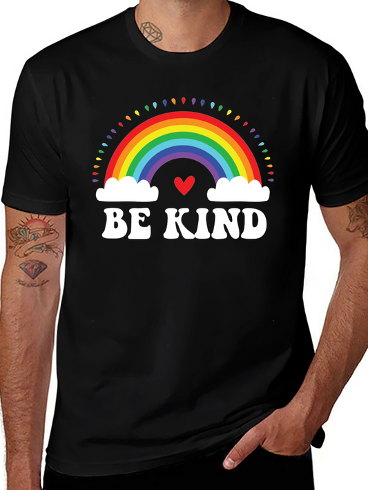 Be Kind Rainbow Heart Graphic Tee