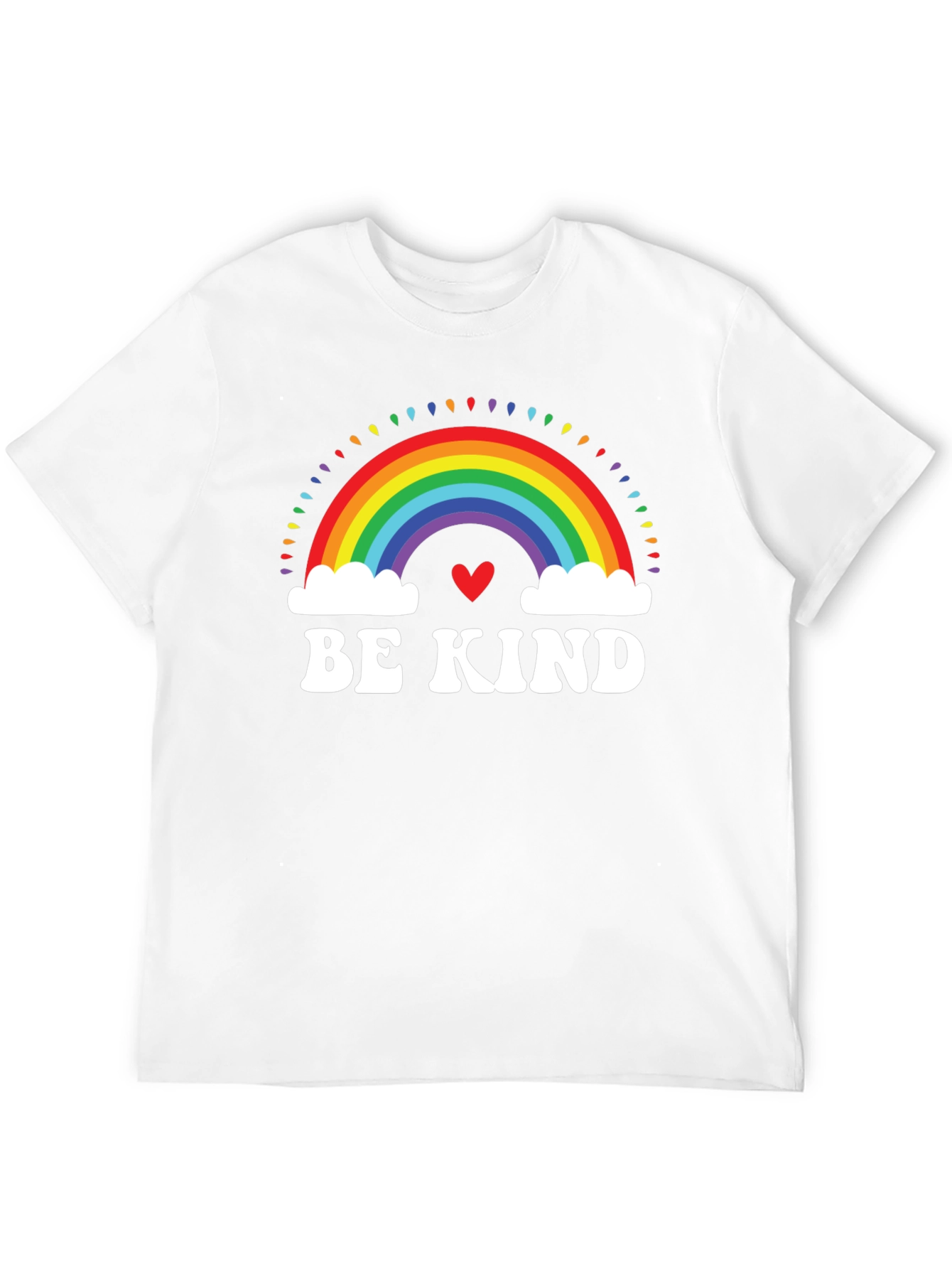 Be Kind Rainbow Heart Graphic Tee