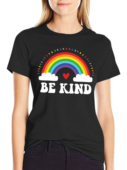 Be Kind Rainbow Heart Graphic Tee