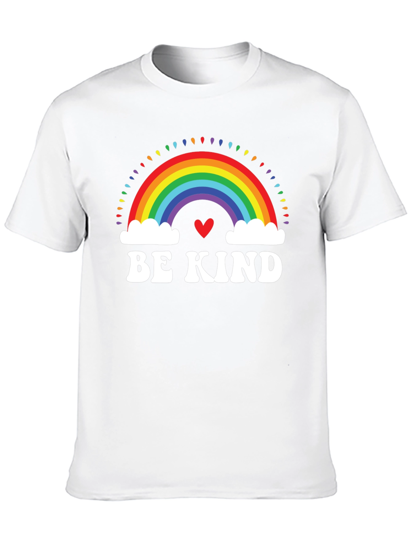 Be Kind Rainbow Heart Graphic Tee