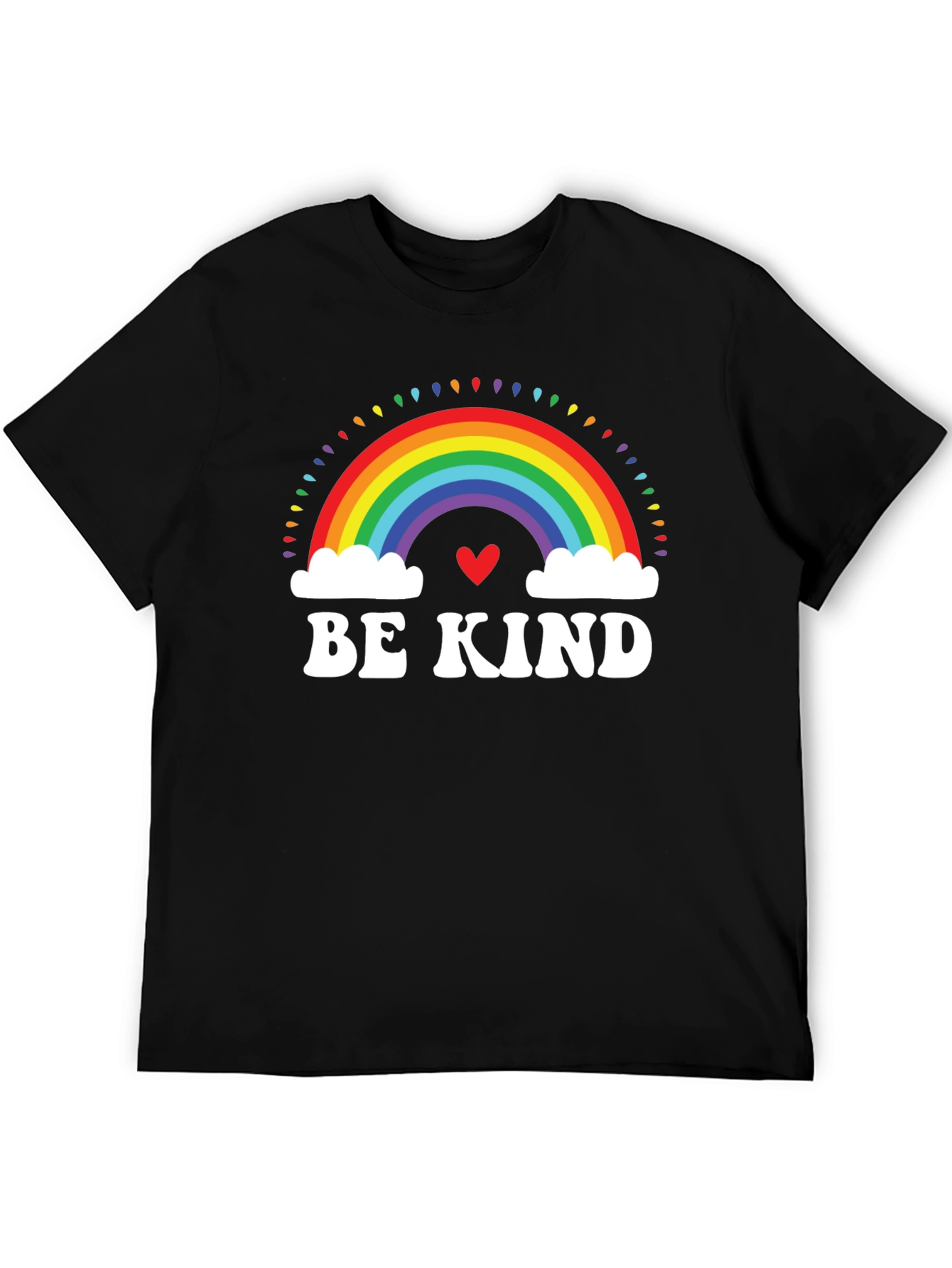 Be Kind Rainbow Heart Graphic Tee