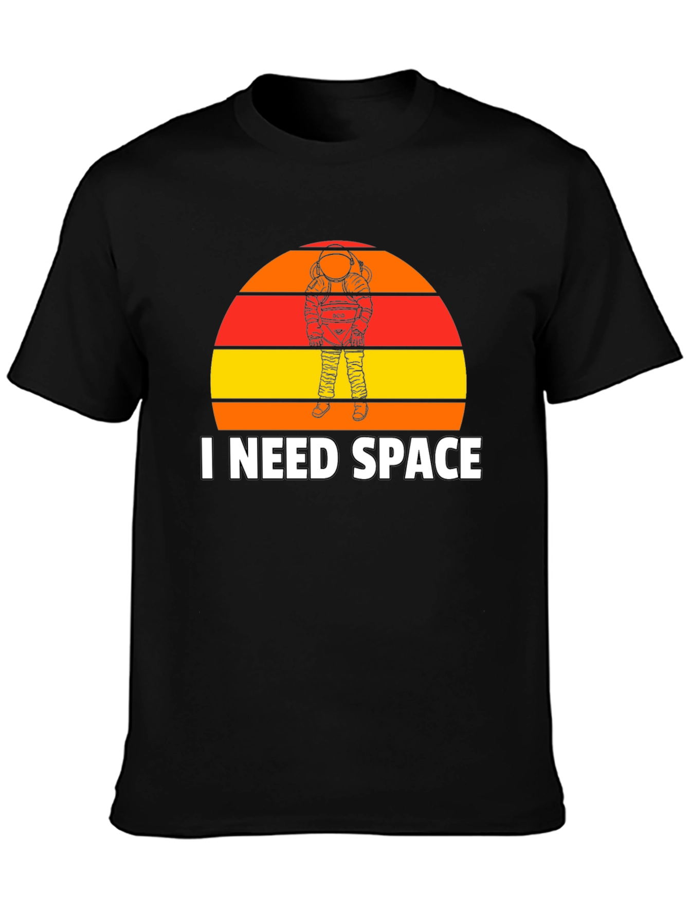 I Need Space T-Shirt: Astronaut Sunset Graphic Tee