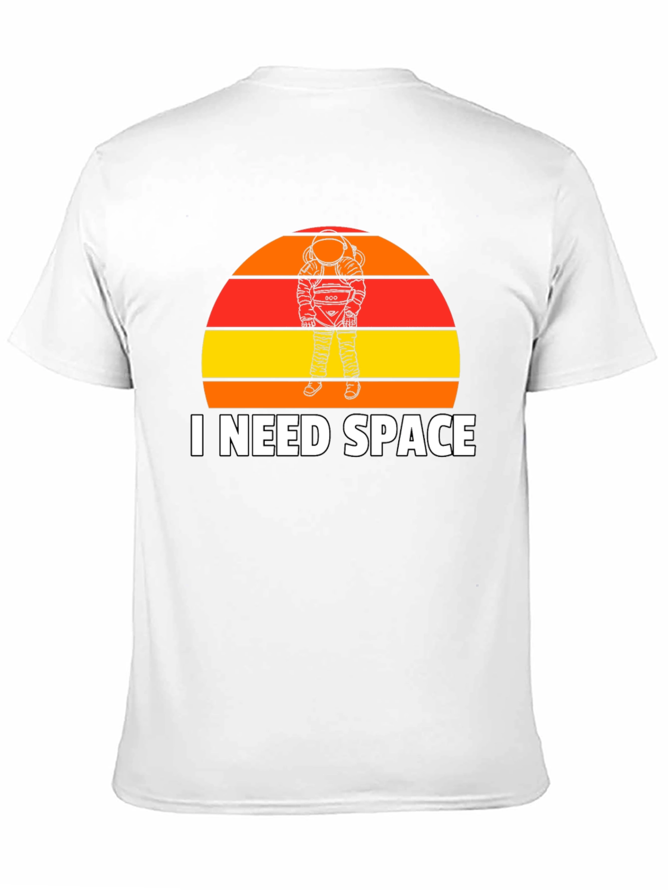 I Need Space T-Shirt: Astronaut Sunset Graphic Tee