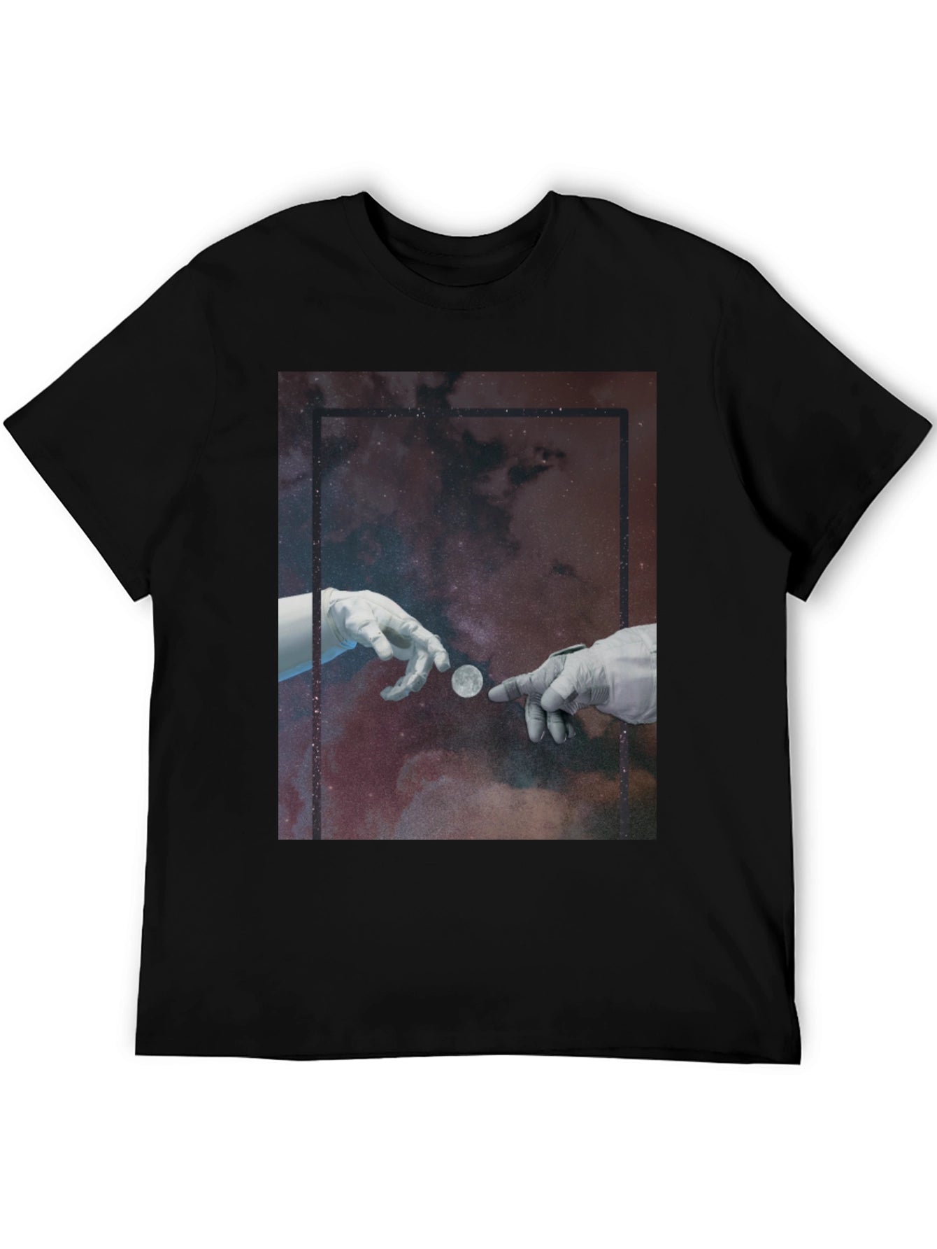 Cosmic Touch Graphic T-Shirt - Black