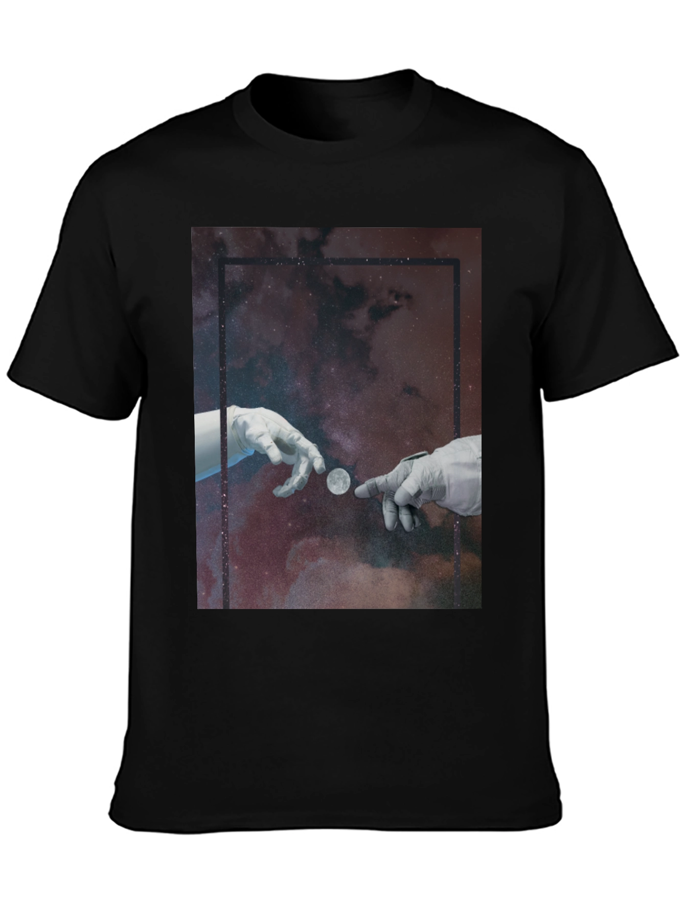 Cosmic Touch Graphic T-Shirt - Black