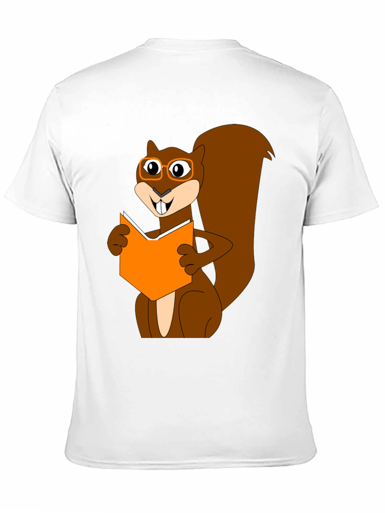 Reading Squirrel Graphic T-Shirt - Black Cotton Tee