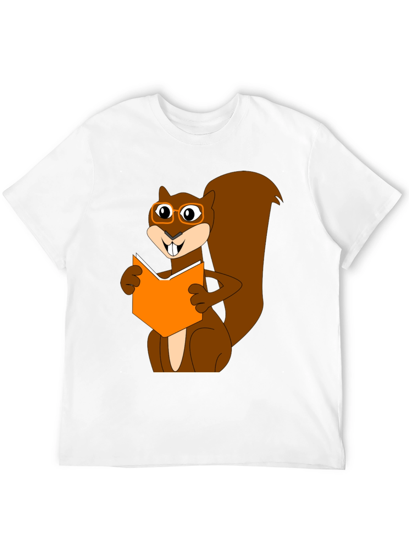 Reading Squirrel Graphic T-Shirt - Black Cotton Tee