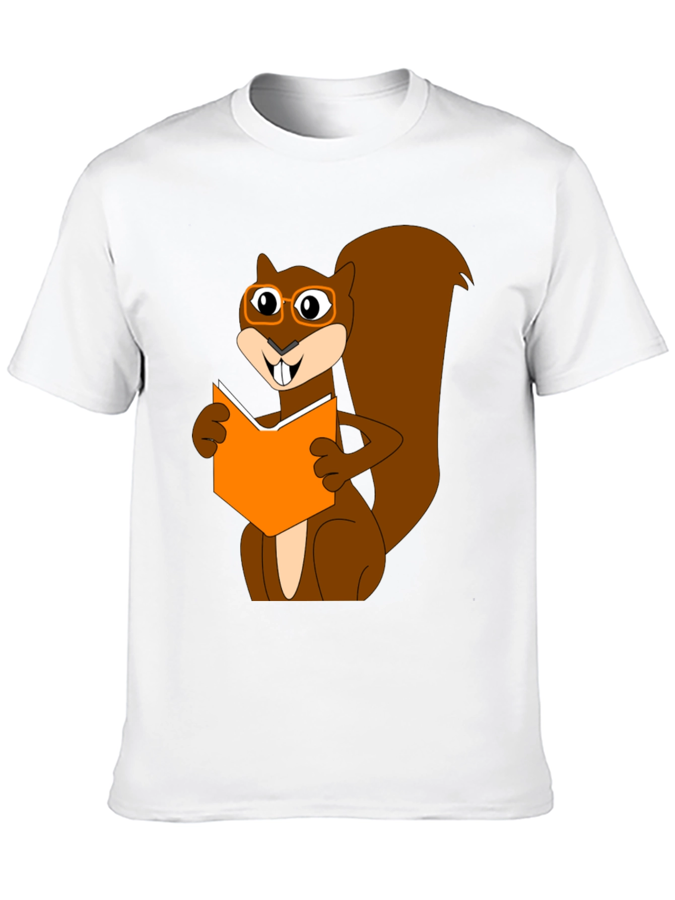 Reading Squirrel Graphic T-Shirt - Black Cotton Tee