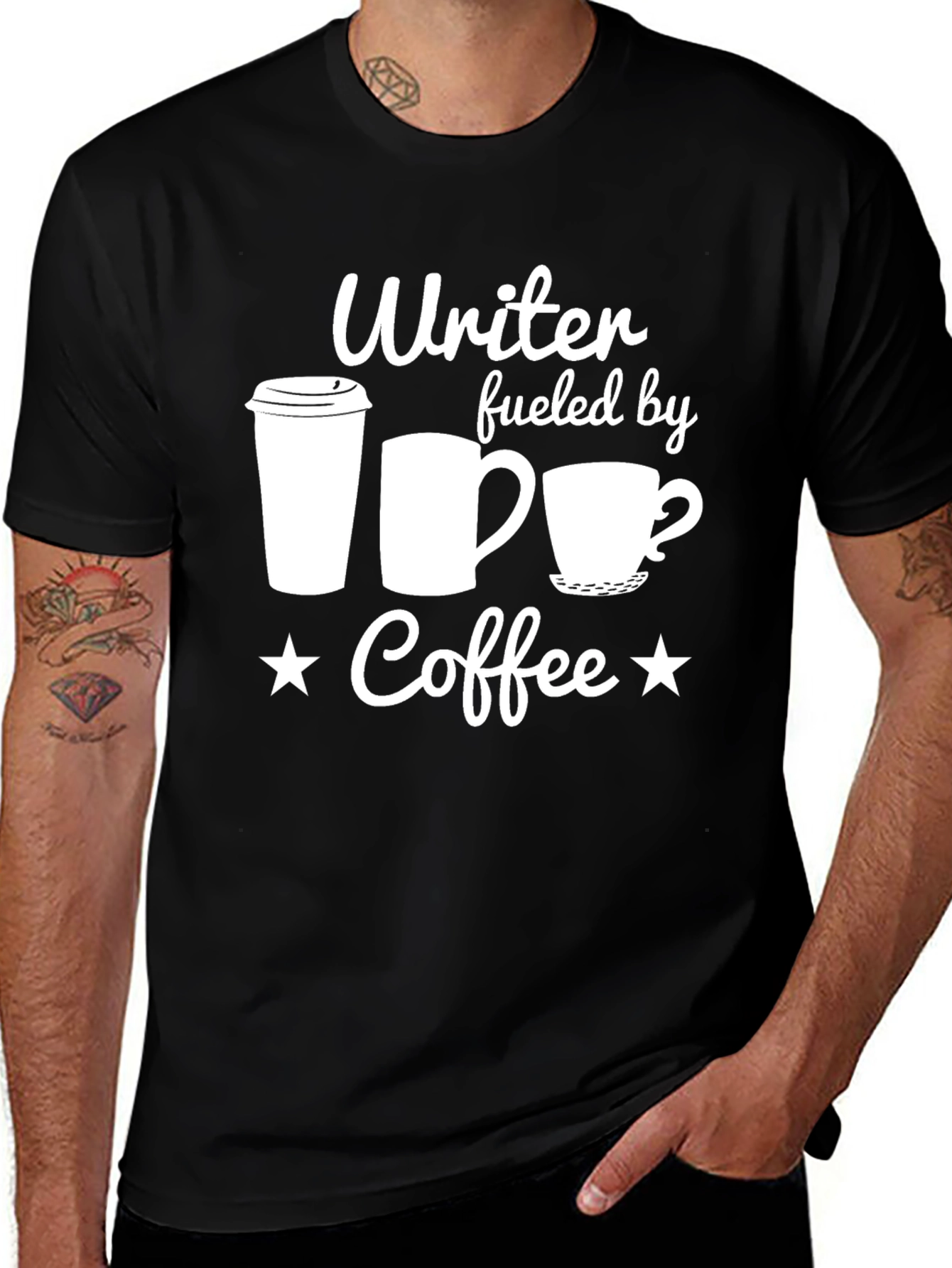 Writer Fueled by Coffee T-Shirt - Black