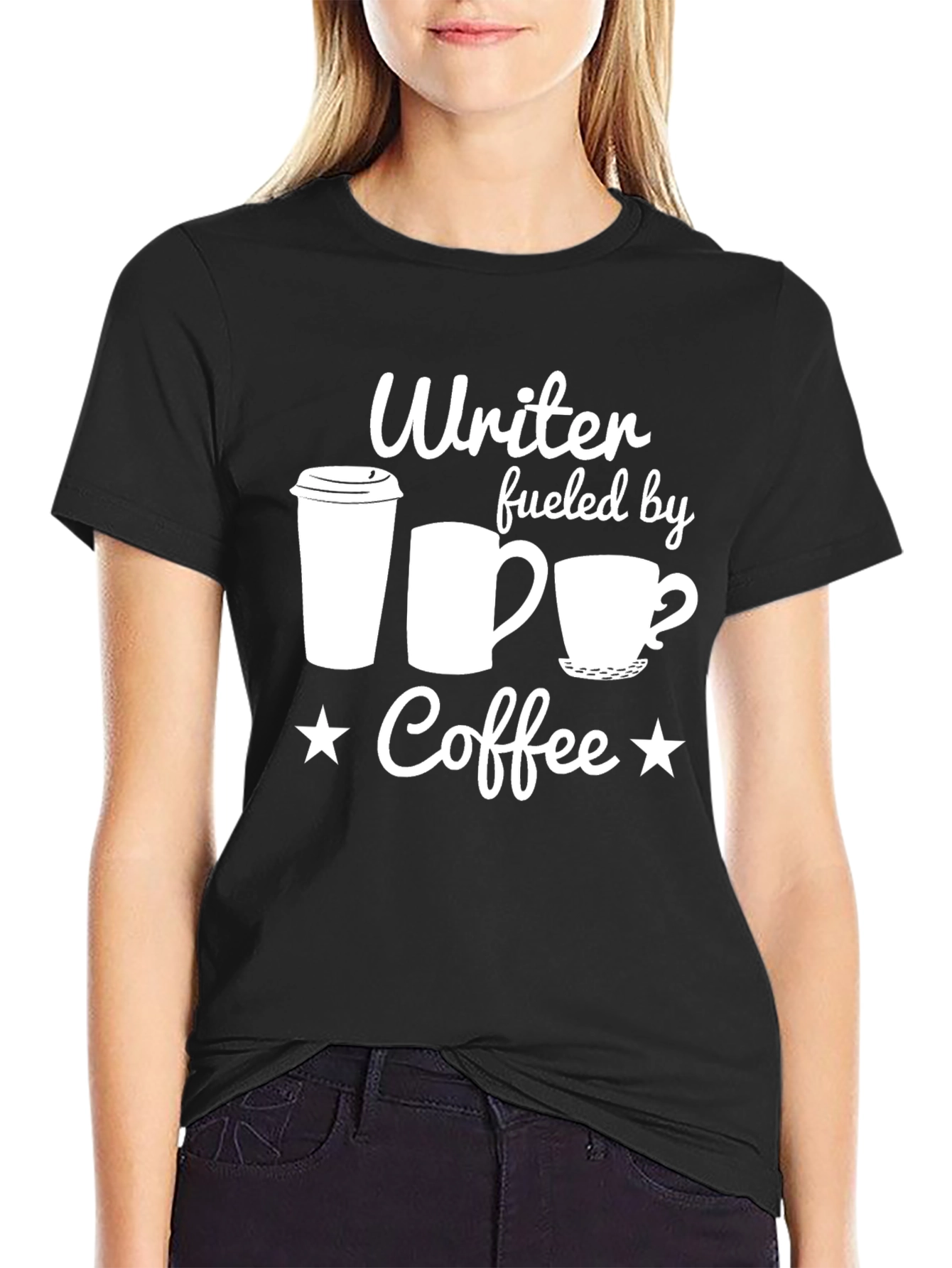 Writer Fueled by Coffee T-Shirt - Black