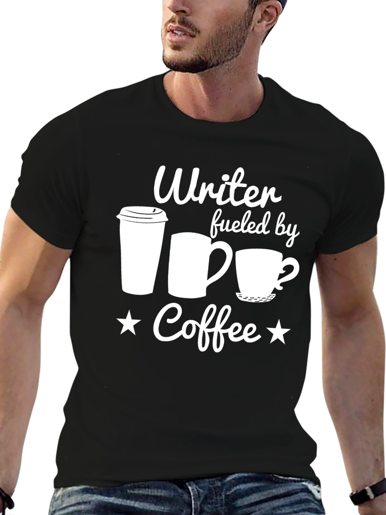 Writer Fueled by Coffee T-Shirt - Black