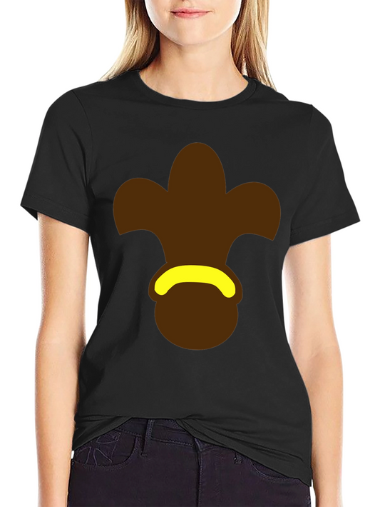 Brown Fleur-de-Lis Black T-Shirt