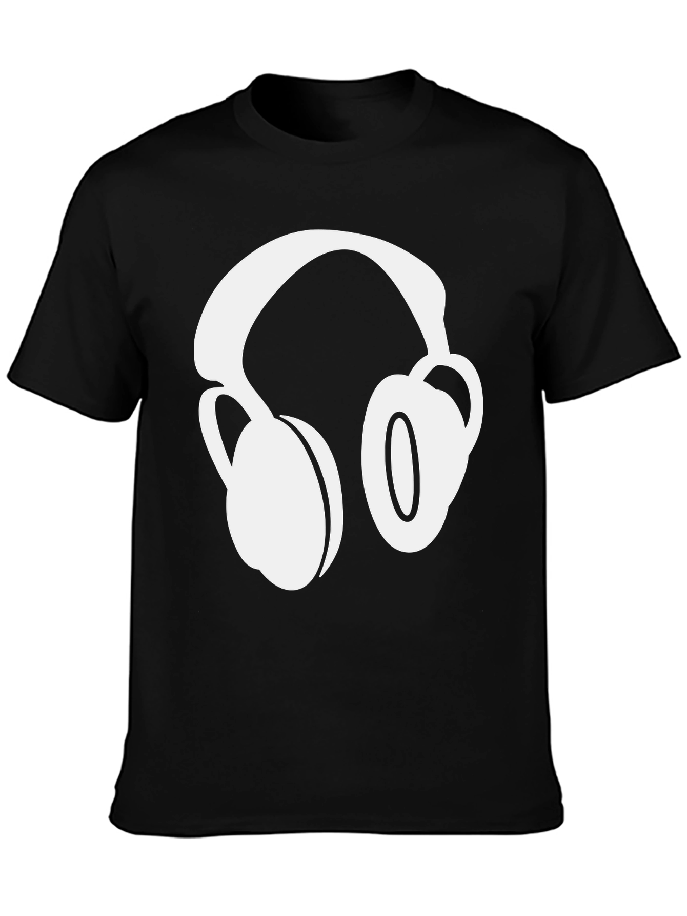 Headphones Graphic Black T-Shirt