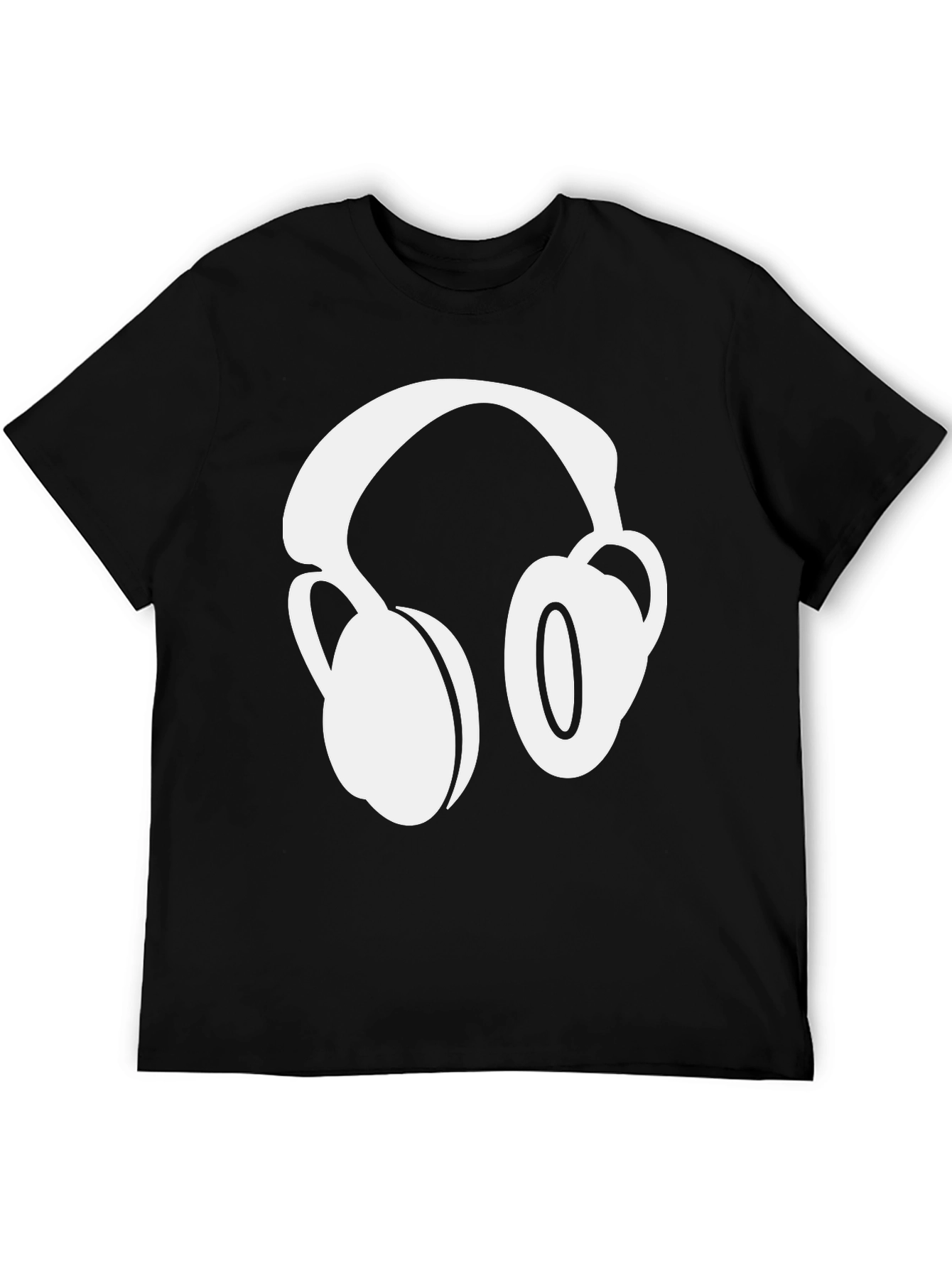 Headphones Graphic Black T-Shirt